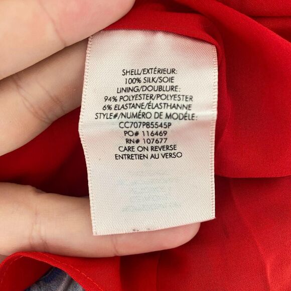 Alice + Olivia Moore Chinoiserie Floral Layered Silk Neck Bow Tie Midi dress S - Picture 8 of 8